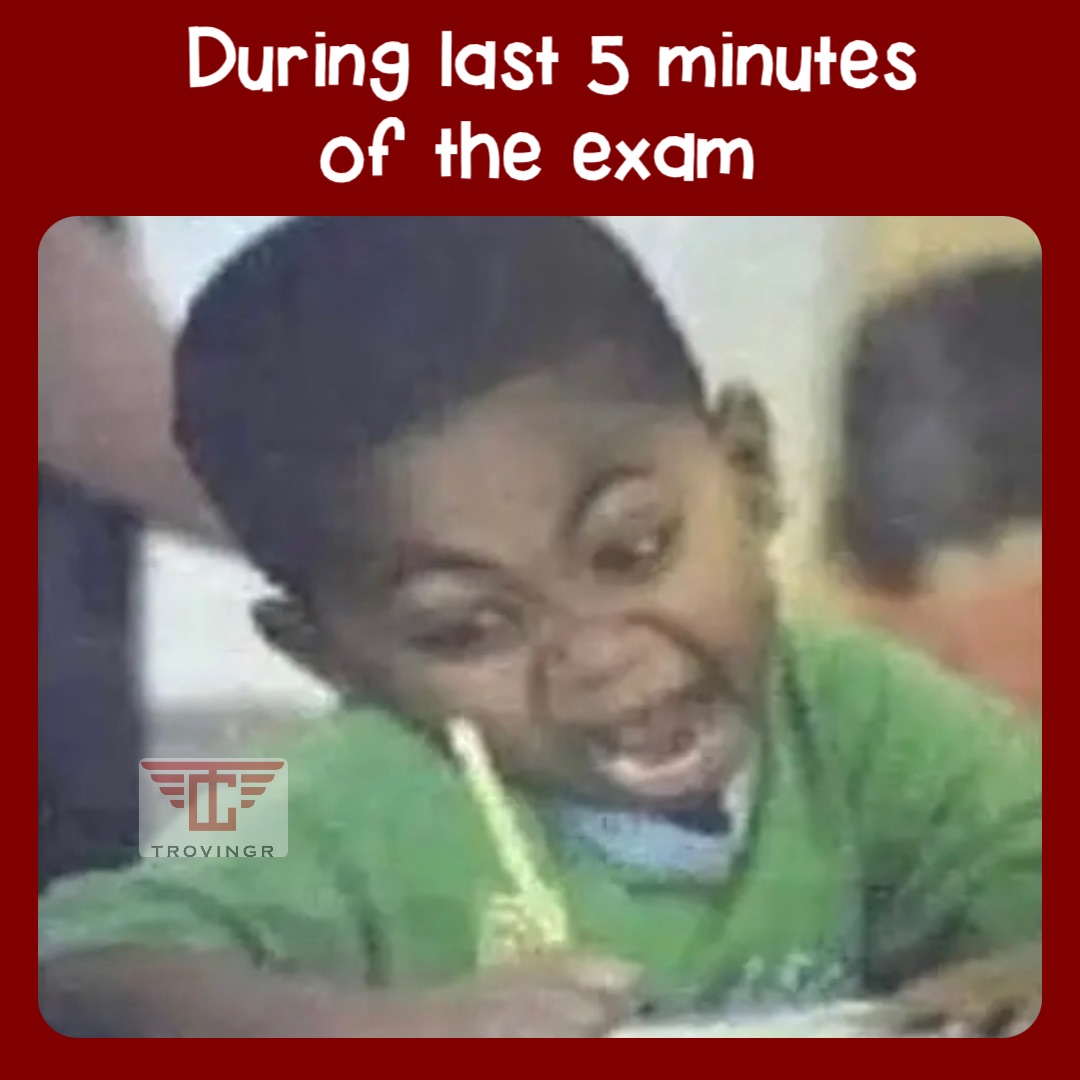 During last 5 minutes of the exam