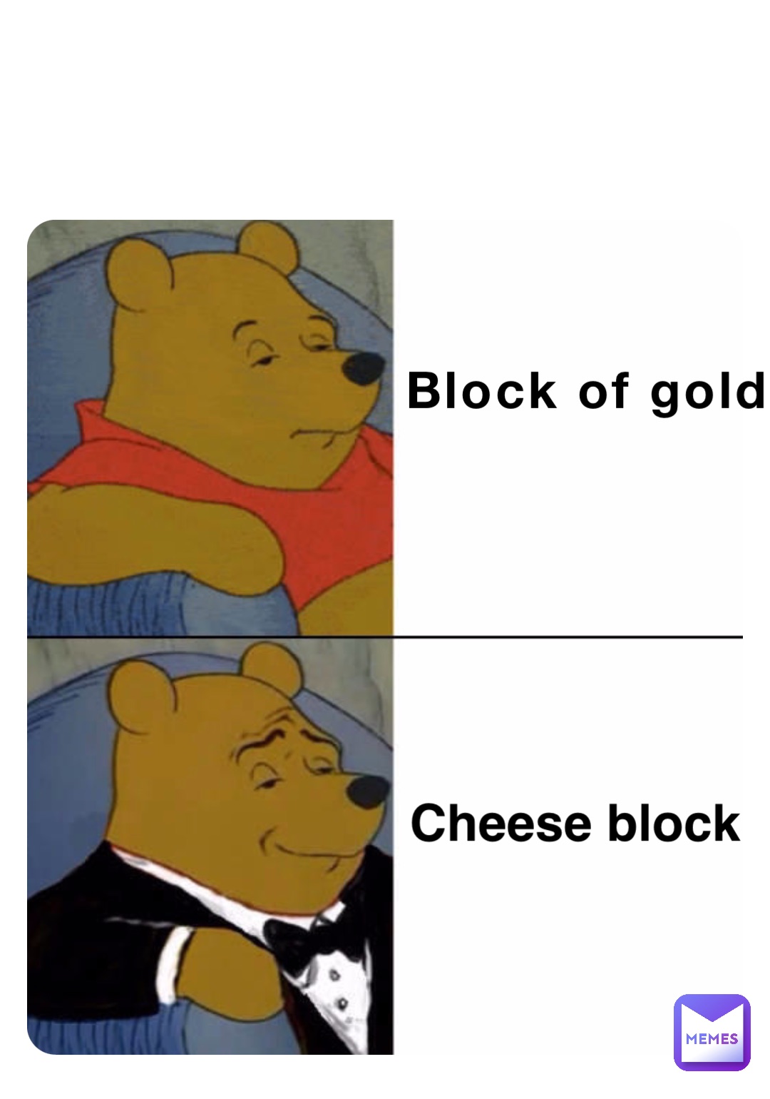 Block of gold Cheese block