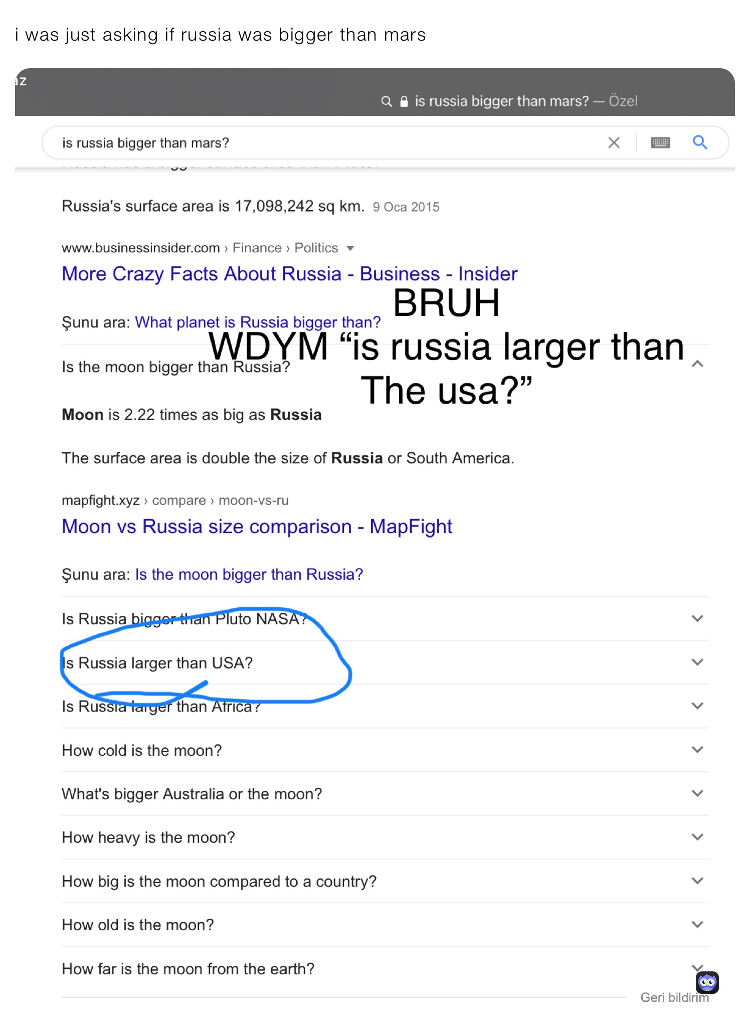 i was just asking if russia was bigger than mars