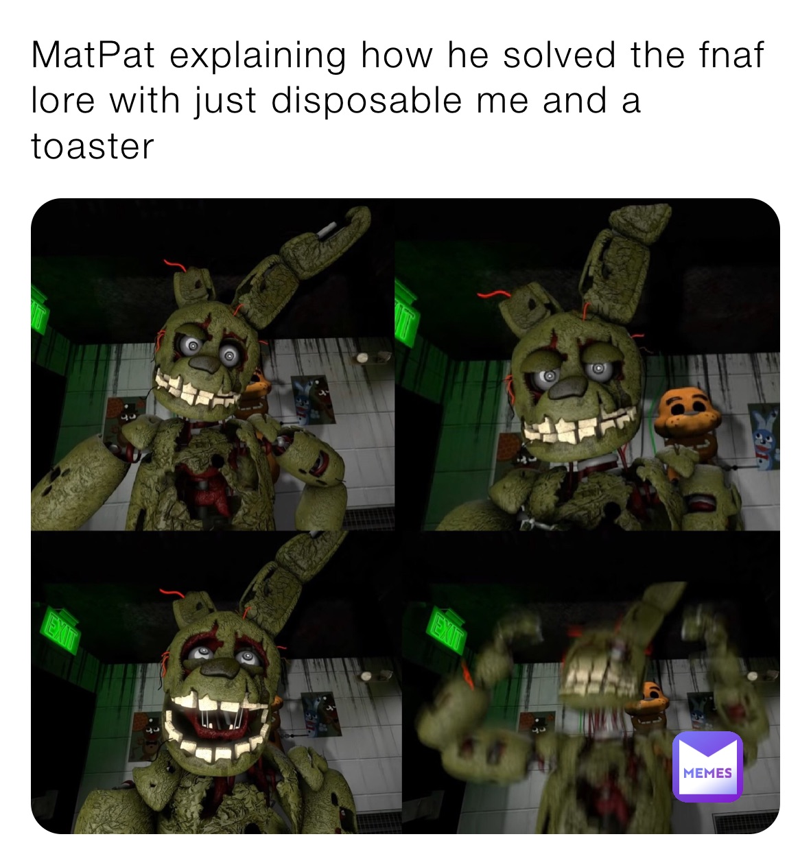 MatPat explaining how he solved the fnaf lore with just disposable me and a toaster