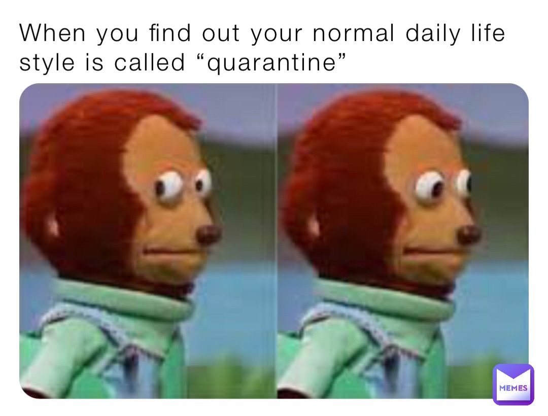 When you find out your normal daily life style is called “quarantine”