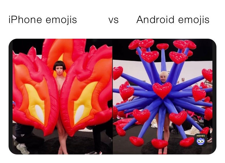 iPhone emojis         vs     Android emojis