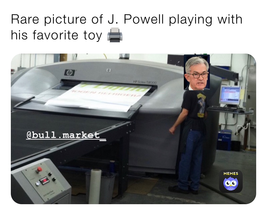 Rare picture of J. Powell playing with his favorite toy 🖨 