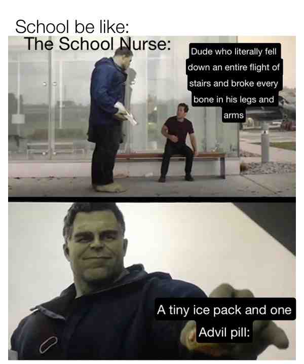 I’ve never seen this happen at school before but I could completely see it happening. #avengers #avengersendgame #hulk #antman #juicymemes #dankmemes #goodmemes #schoolmemes #school #schoollifememes #schoollife