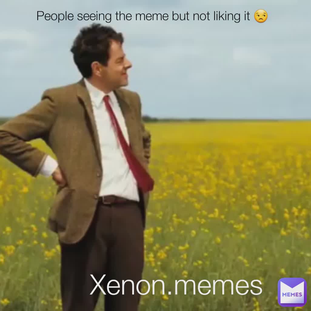 People seeing the meme but not liking it 😒  Xenon.memes