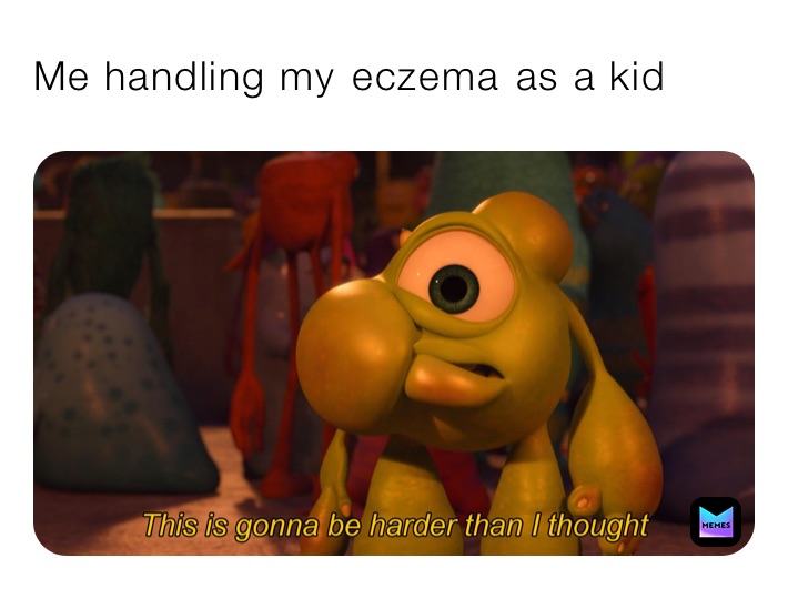 Me handling my￼ eczema￼ as a kid