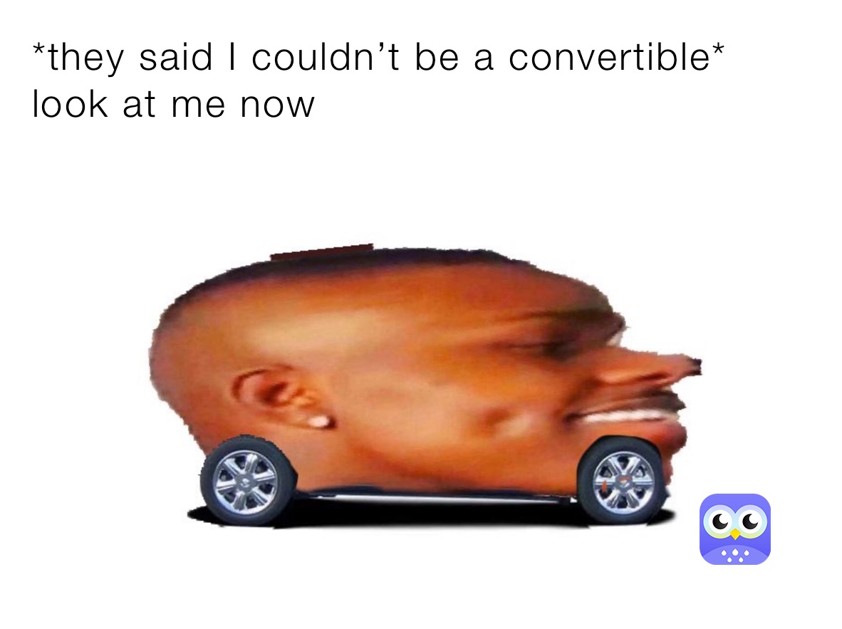 *they said I couldn’t be a convertible* look at me now