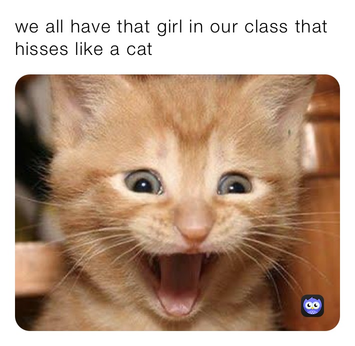 we all have that girl in our class that hisses like a cat