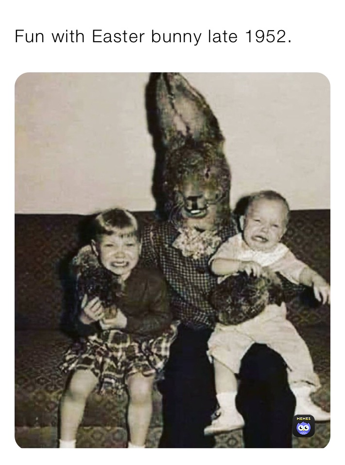 Fun with Easter bunny late 1952.