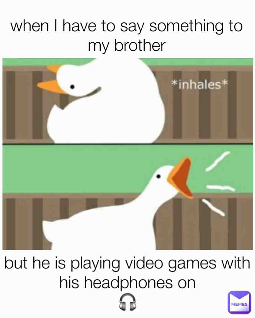 Quand Je dois dire quelque chose à mon frère mais qu'il est en trainvde jouer au jeux vidéo avec ses écouteurs