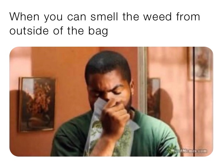 When you can smell the weed from outside of the bag 