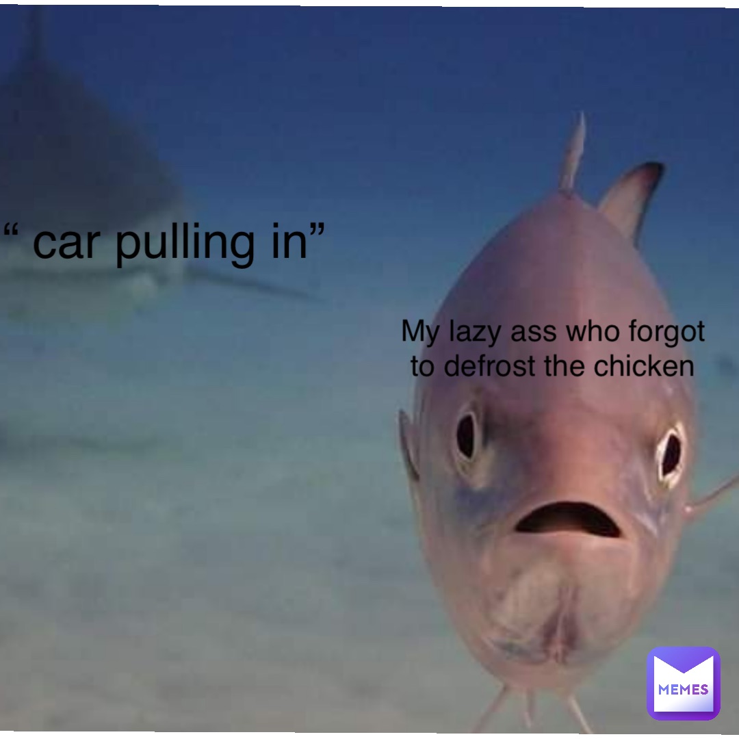“ car pulling in” My lazy ass who forgot to defrost the chicken