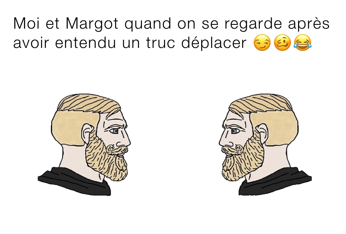 Moi et Margot quand on se regarde après avoir entendu un truc déplacer 😏🥴😂