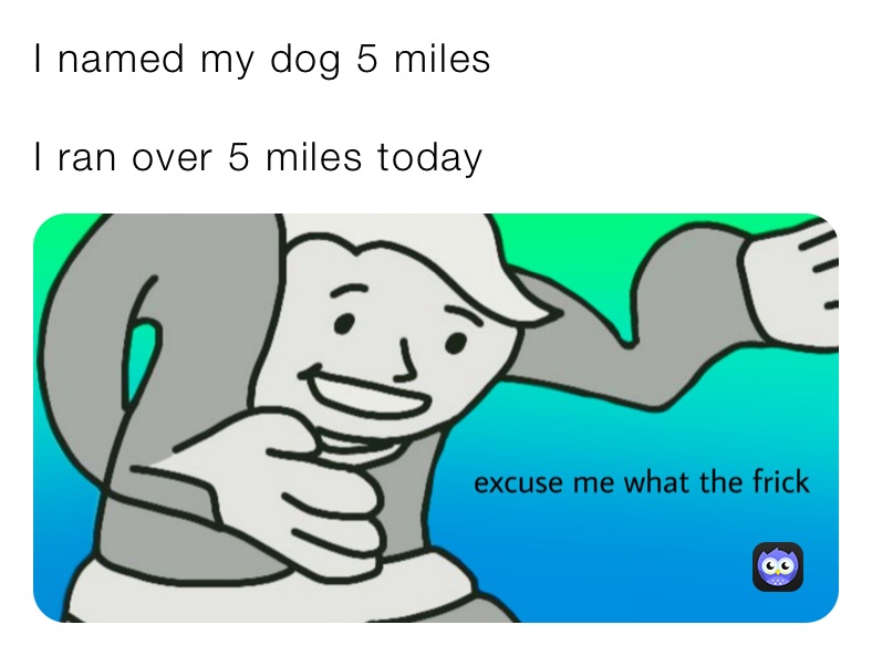 I named my dog 5 miles 

I ran over 5 miles today 