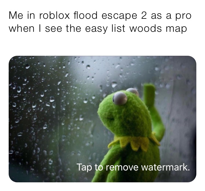 Me in roblox flood escape 2 as a pro when I see the easy list woods map
