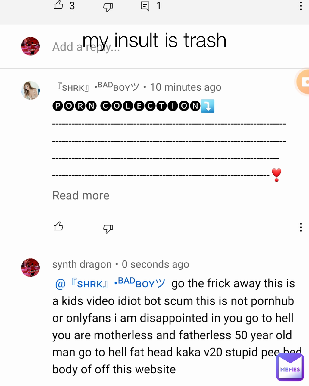 my insult is trash