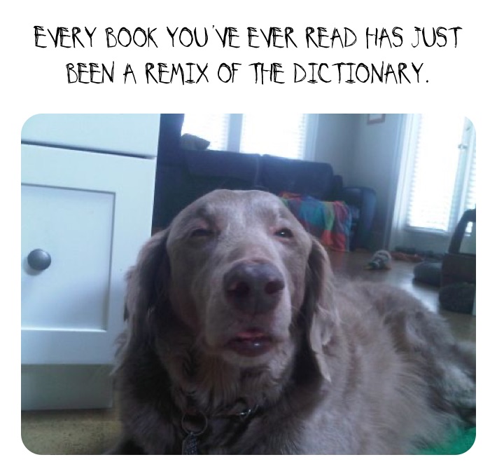 Every book you’ve ever read has just been a remix of the dictionary. 