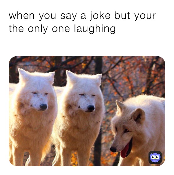 when you say a joke but your the only one laughing 
