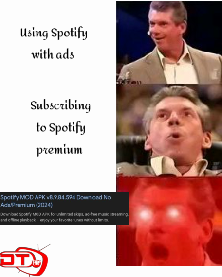 Type Text Subscribing to Spotify premium  Using Spotify with ads 