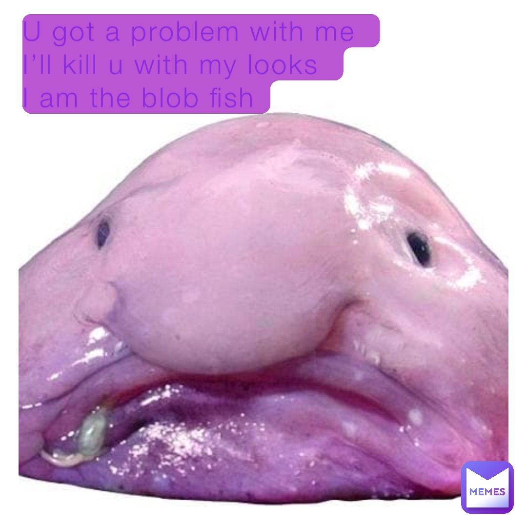 U got a problem with me 
I’ll kill u with my looks 
I am the blob fish