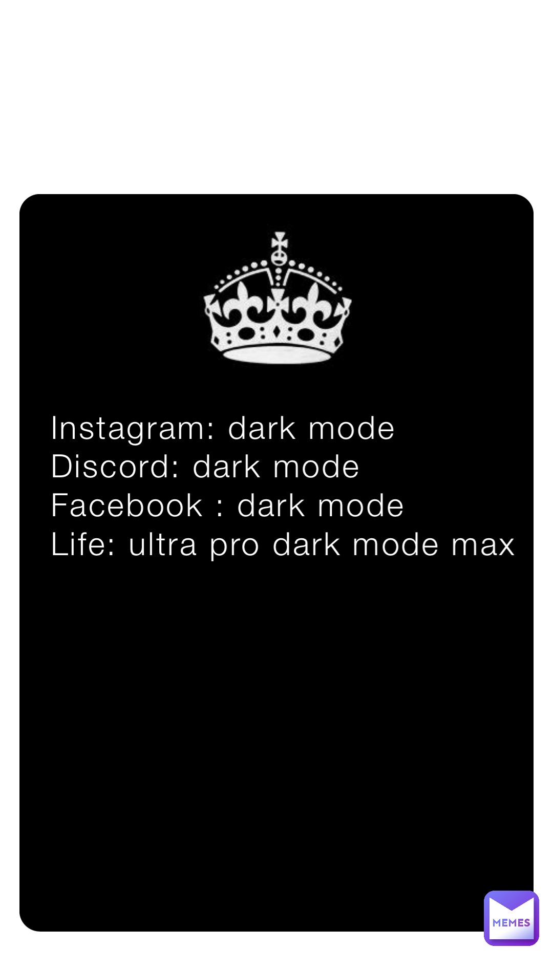 Instagram dark mode Discord dark mode Facebook dark mode Life