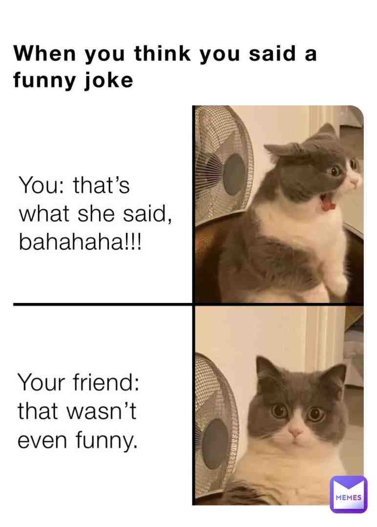 Think we’ve all been there. Also what kind of friend are you not to laugh at a friends joke even if it’s not funny lol