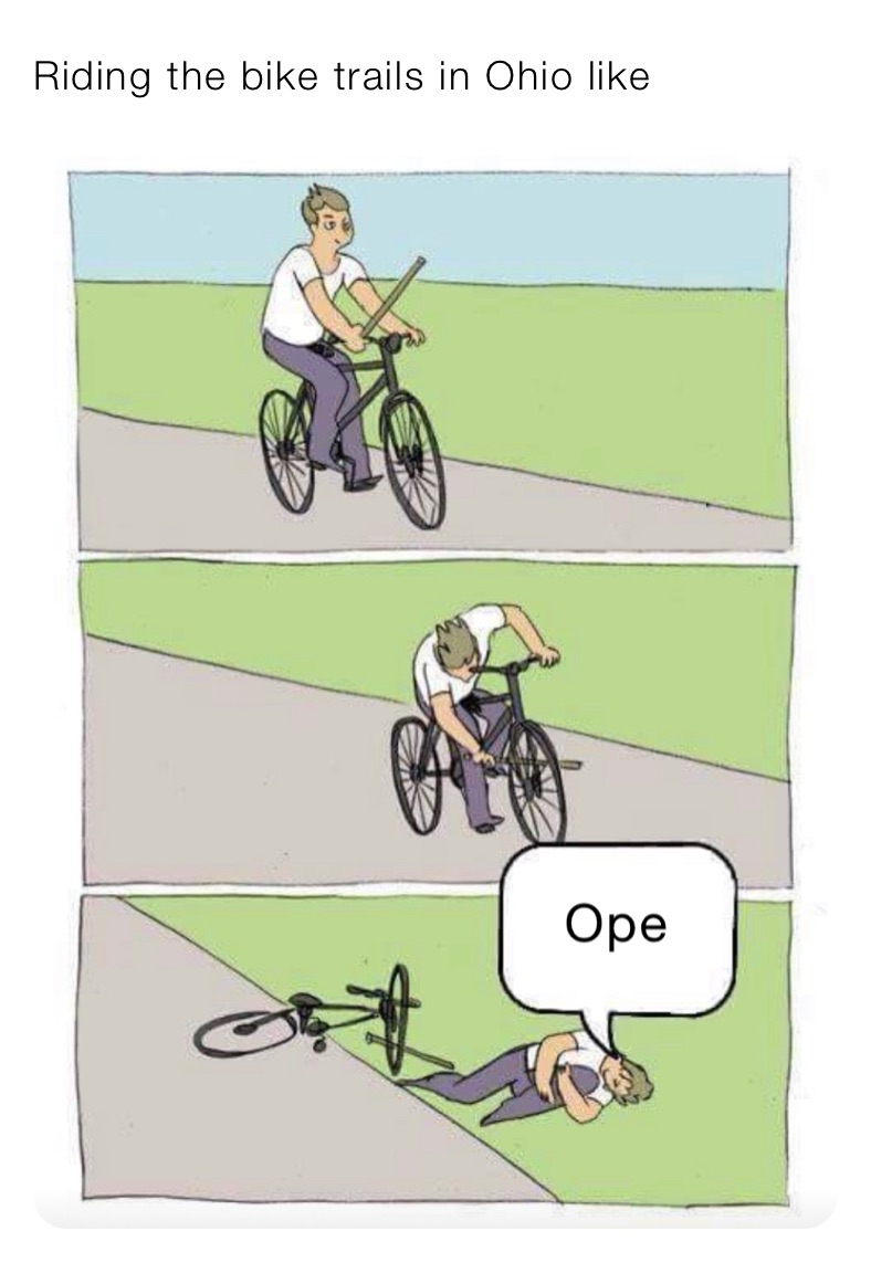 Bike meme with stick
