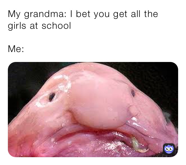 My grandma: I bet you get all the girls at school

Me: