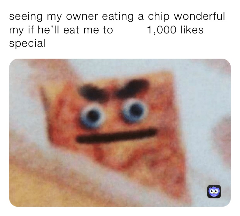 seeing my owner eating a chip wonderful my if he’ll eat me to         1,000 likes special 