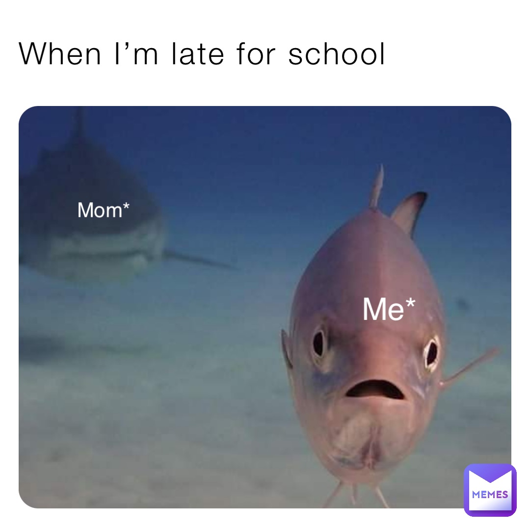 When I’m late for school Me* Mom*