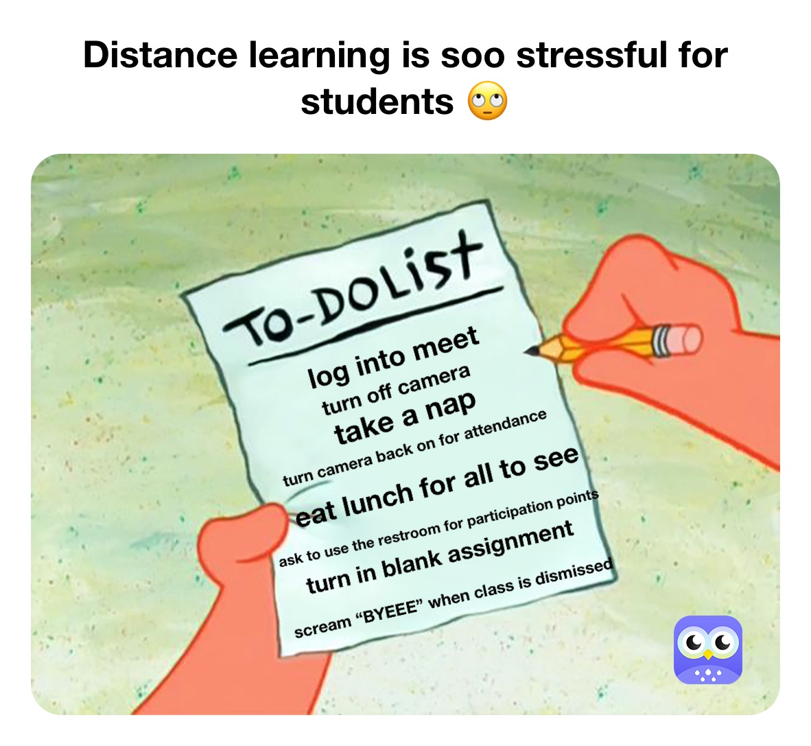 Distance learning is soo stressful for students 🙄