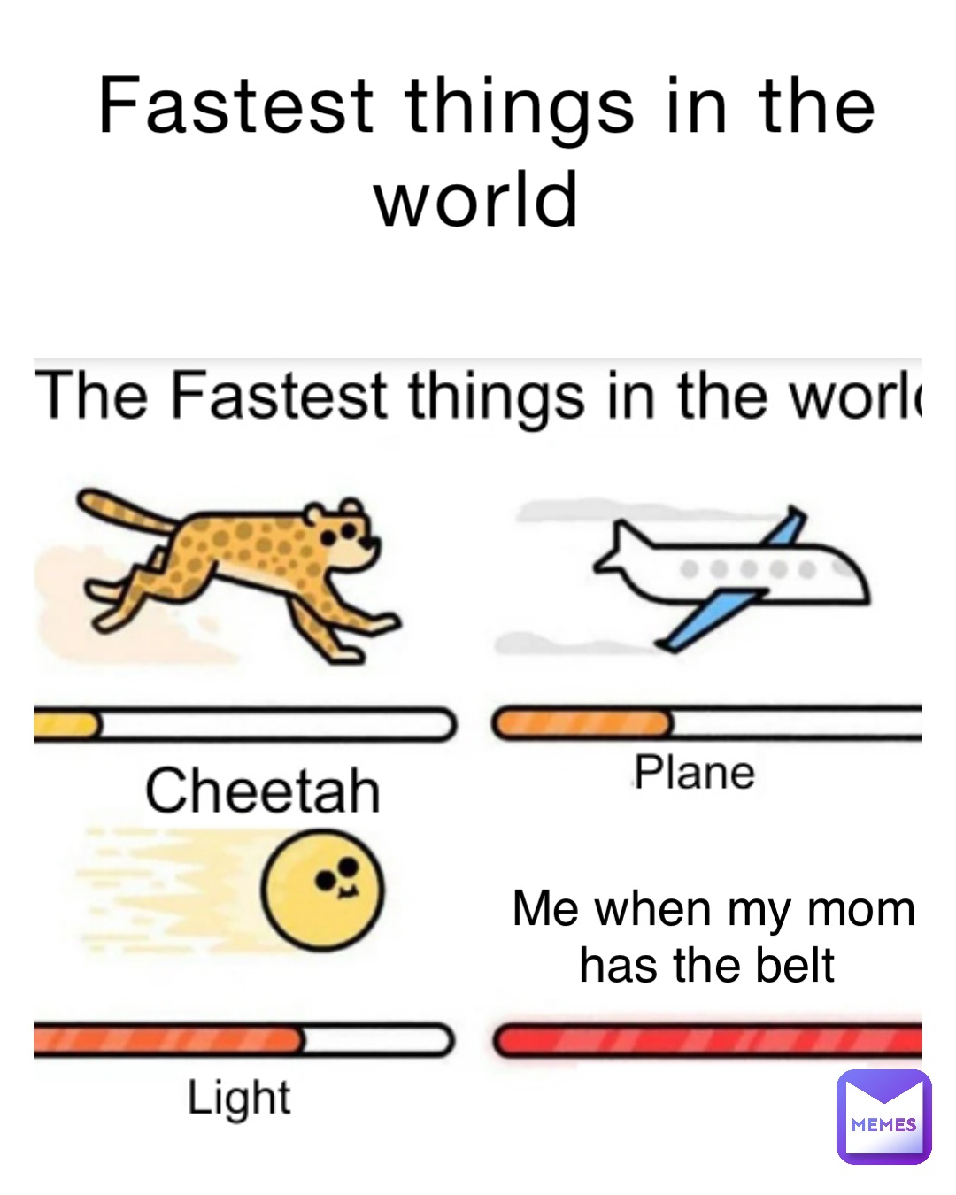 Fastest things in the world Me when my mom has the belt