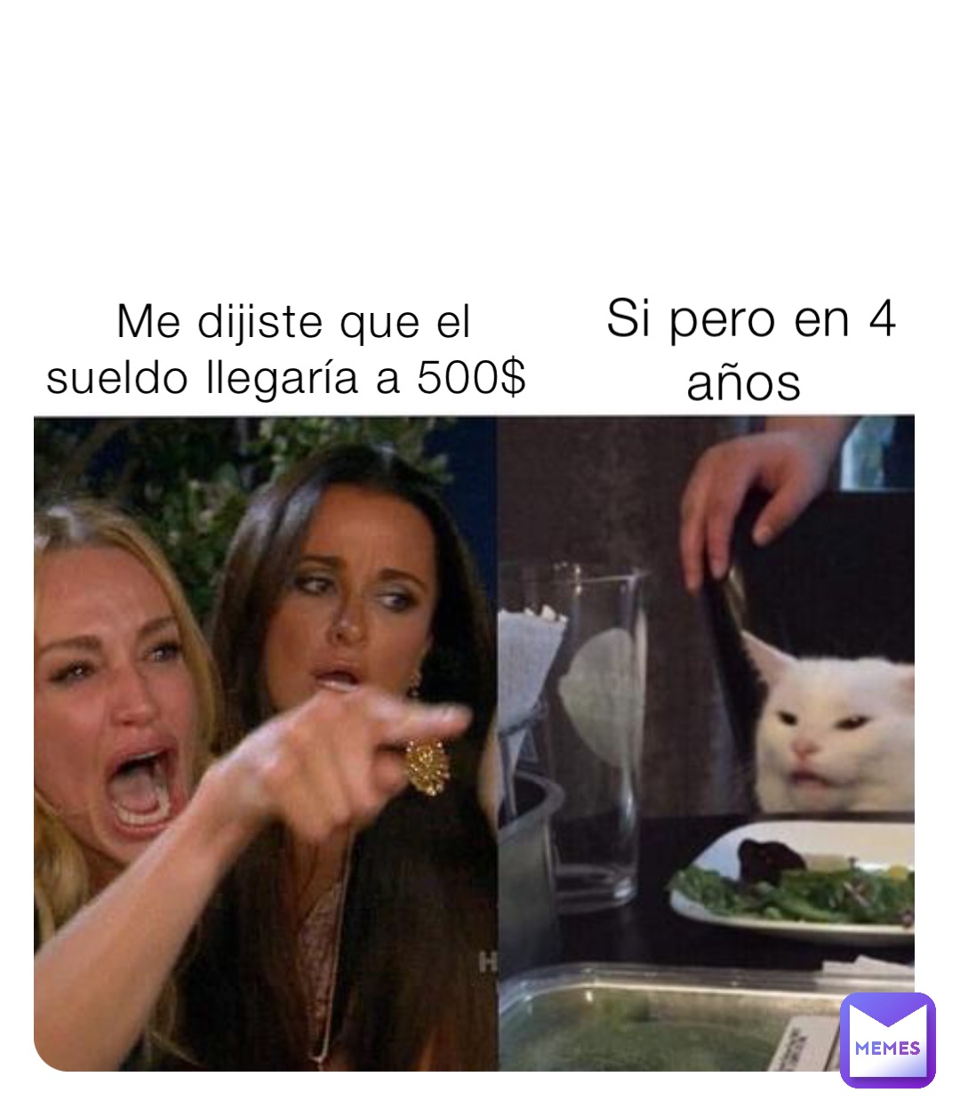 Me dijiste que el sueldo llegaría a 500$ Si pero en 4 años