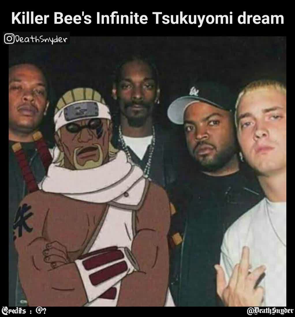 Credits : @? @DeathSnyder Killer Bee's Infinite Tsukuyomi dream