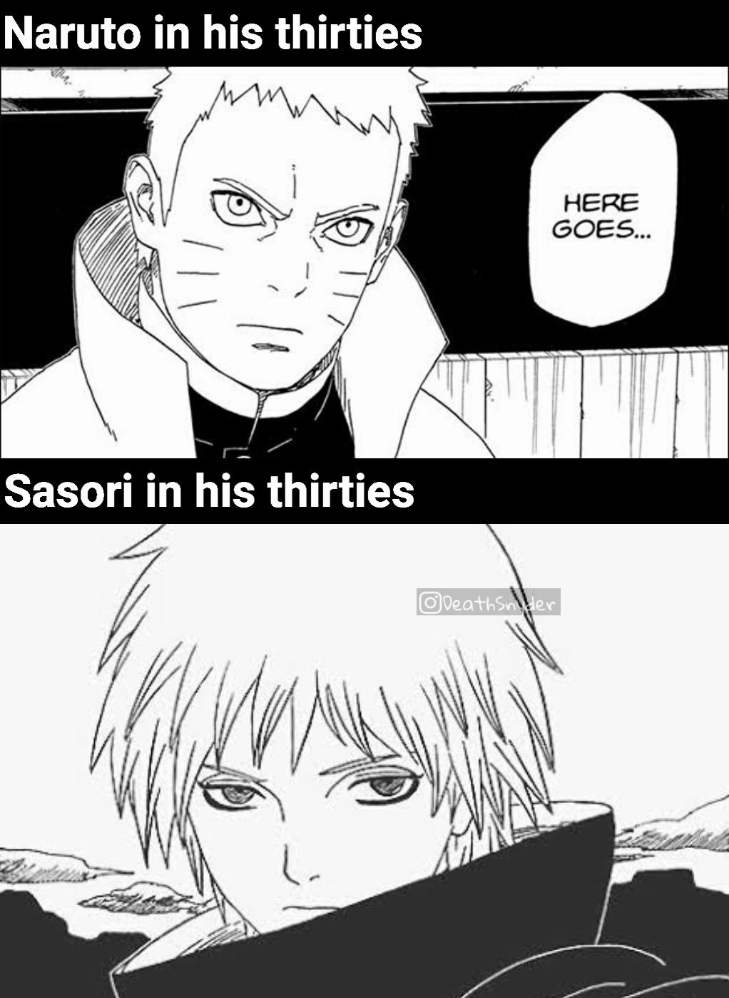 Sasori in his thirties  Naruto in his thirties 