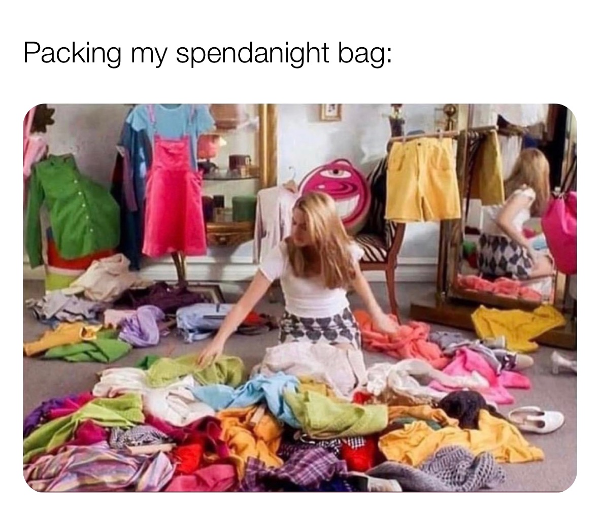 Packing my spendanight bag: | @haleycorynn | Memes