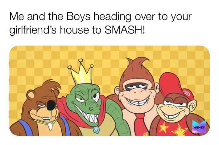 #videogames #girlfriend #friends #gaming #smashbros #smashultimatememes #donkeykong #banjo #nintendo #nintendoswitch #nintendomemes