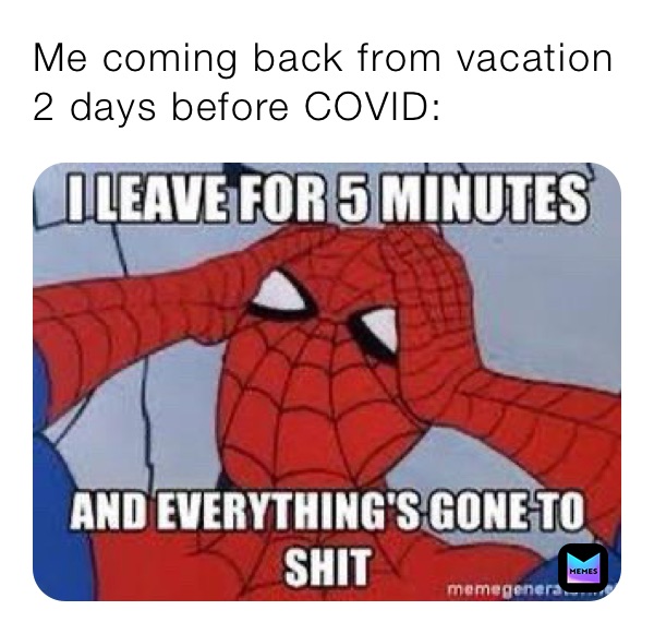 Me coming back from vacation 2 days before COVID: