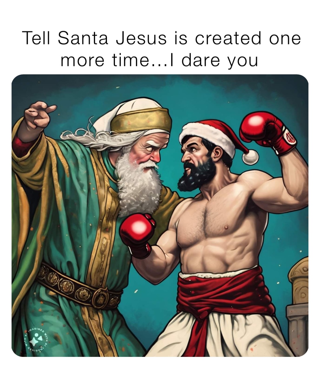 Tell Santa Jesus is created one more time…I dare you