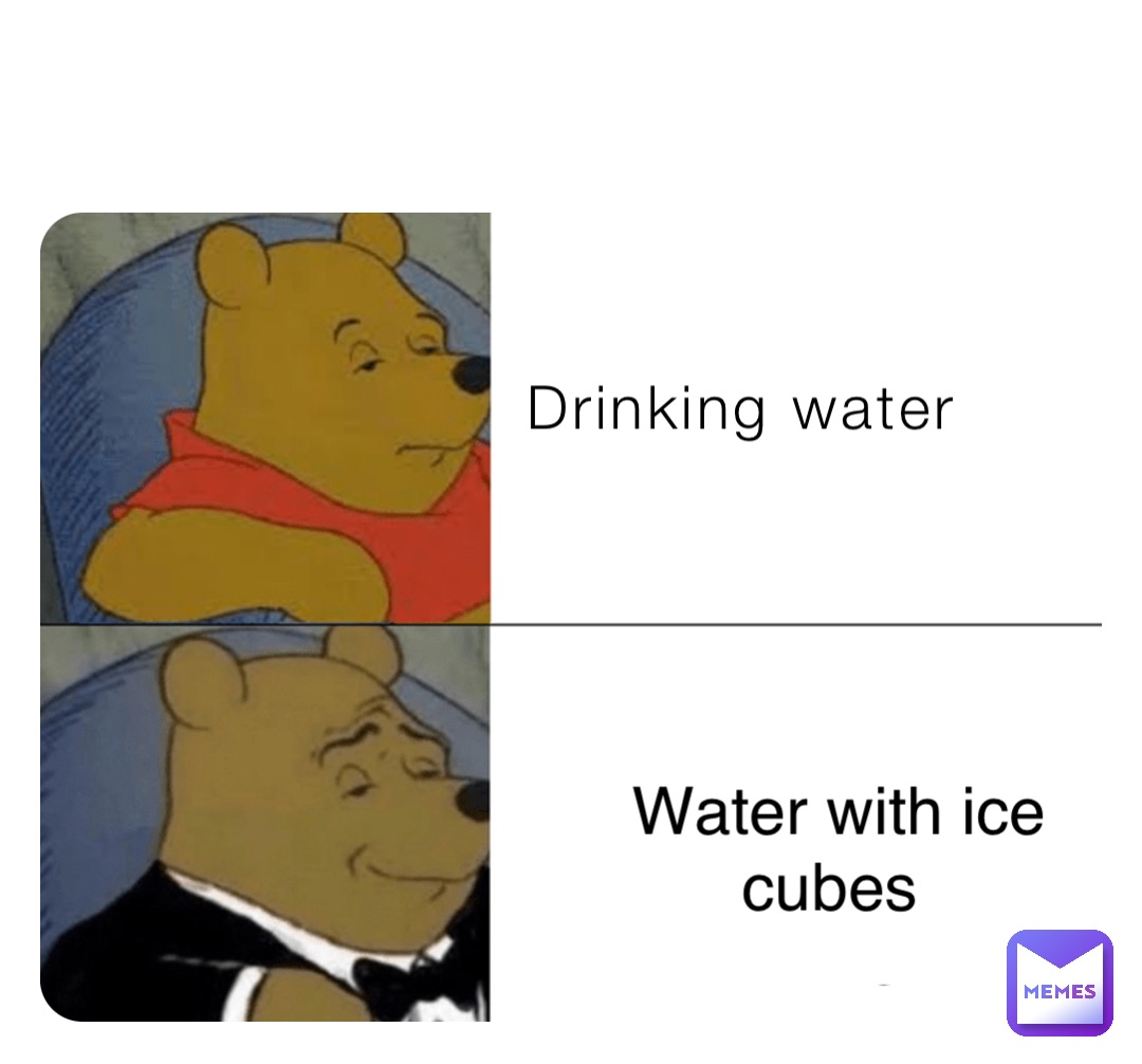Drinking water Water with ice cubes