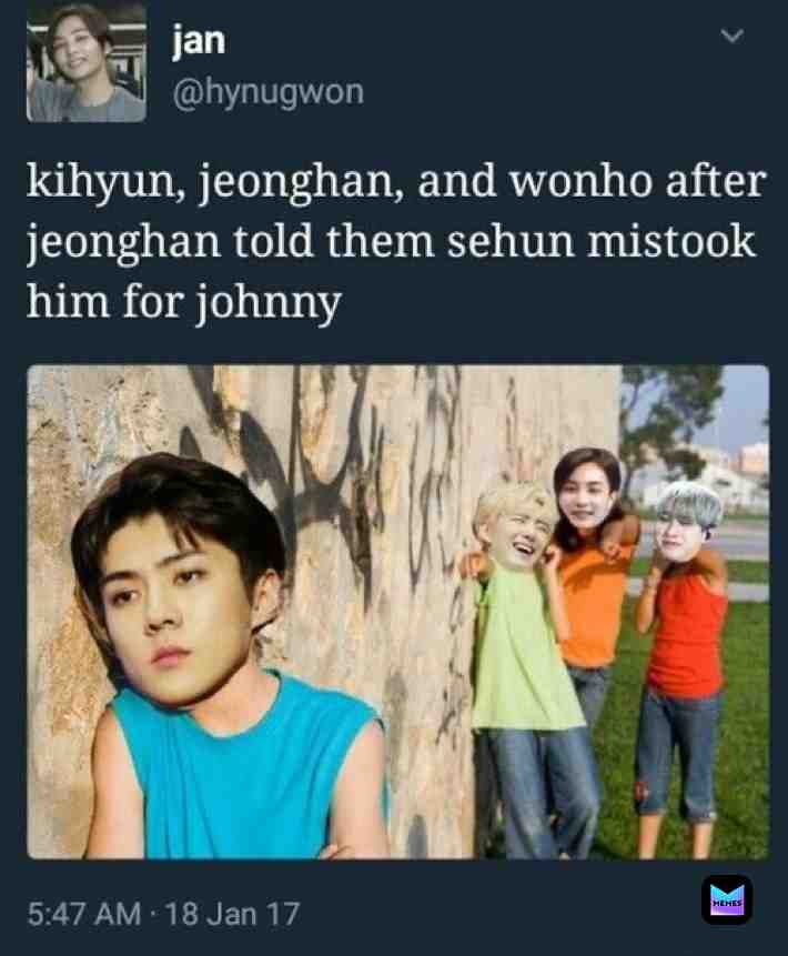 The editing threw me off omfg- / #kpopmemes #exo #seventeen #monstax