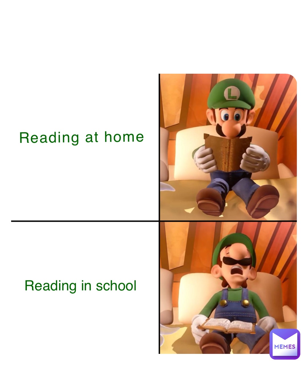 Reading at home Reading in school