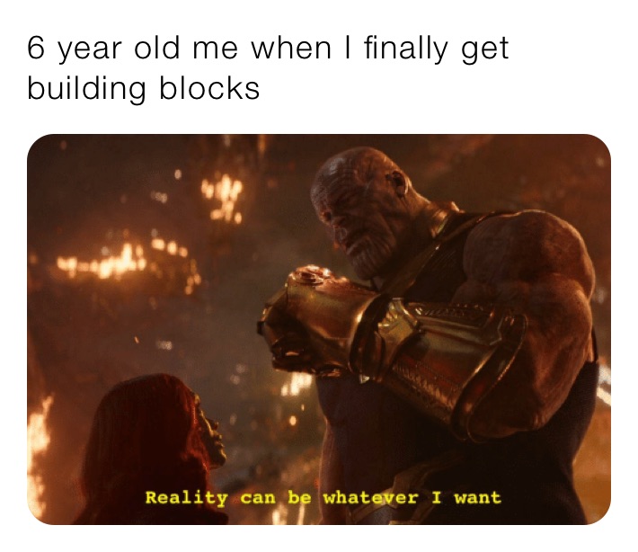 6 year old me when I finally get building blocks