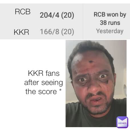 RCB KKR KKR fans after seeing the score *