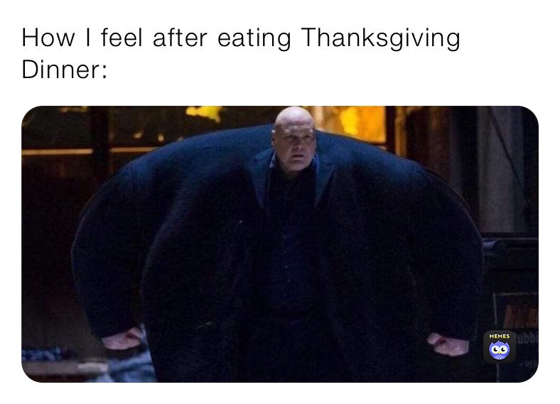 How I feel after eating Thanksgiving Dinner: