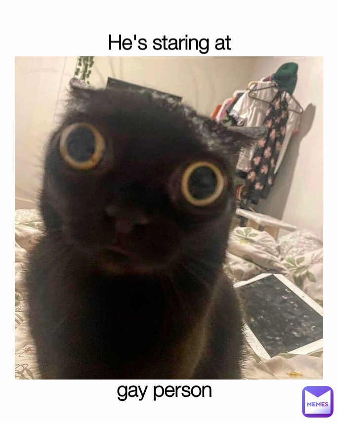 He's staring at gay person