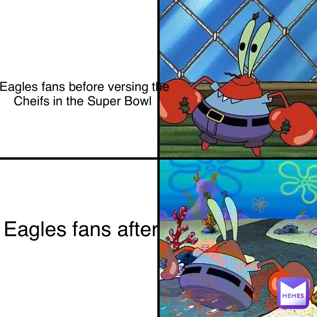 Eagles fans before versing the Cheifs in the Super Bowl Eagles fans after