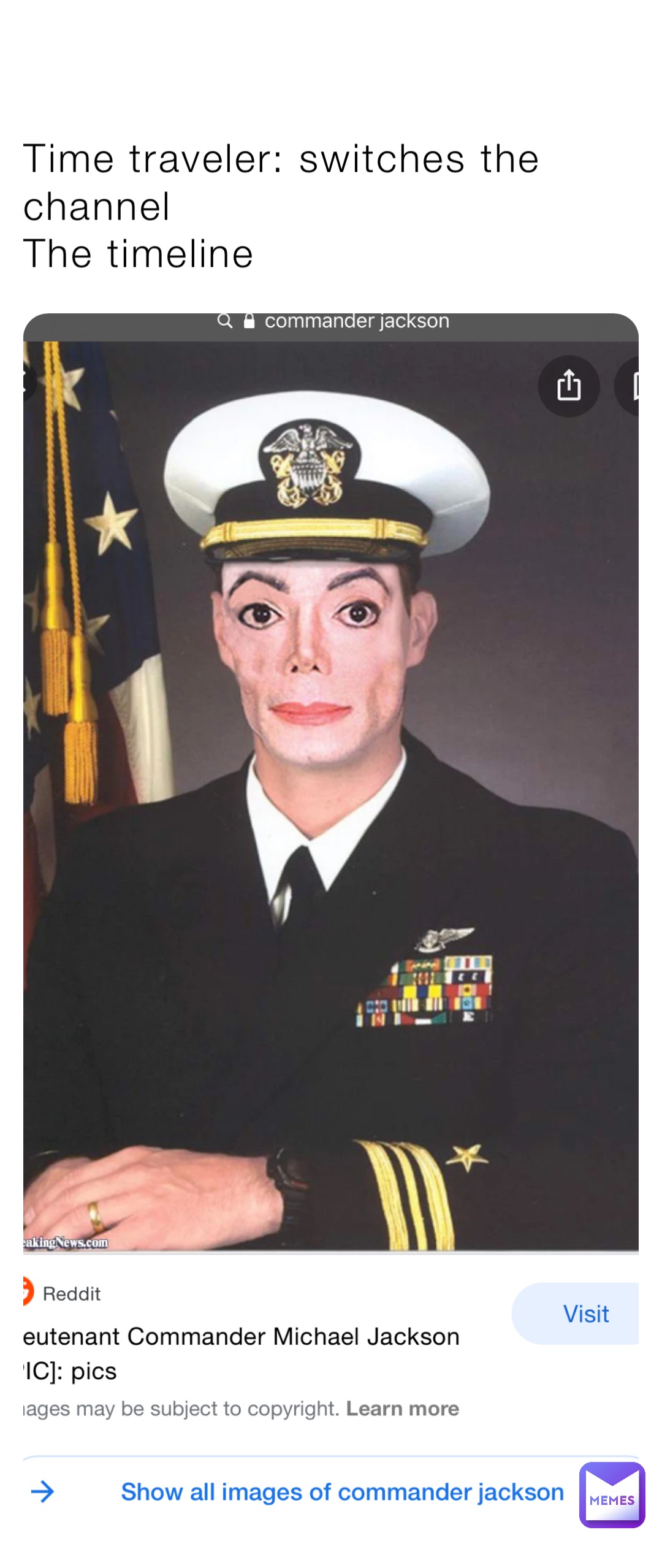 Time traveler: switches the channel
The timeline