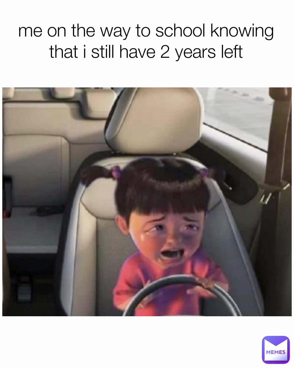 me on the way to school knowing that i still have 2 years left
