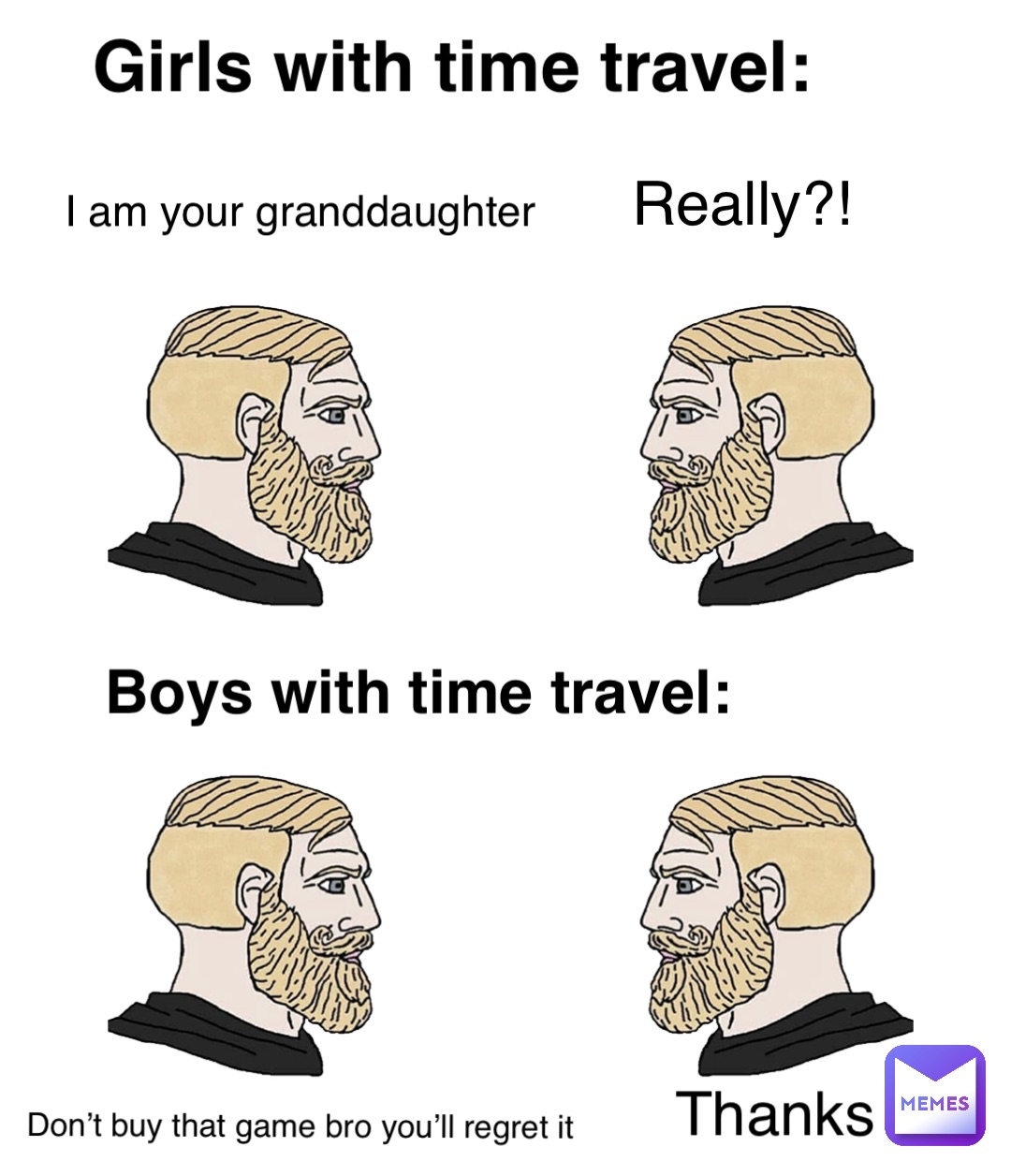 Girls with time travel: I am your granddaughter Really?! Boys with time ...